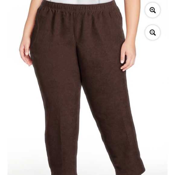 Just My Size Dark Brown Corduroy Pull On 2 Pocket Pants 2X (18W-20W) NEW - Picture 1 of 10